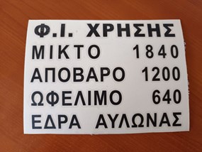 Αυτοκόλλητα Γράμματα για αυτοκίνητο (Μικτό, Απόβαρο, Ωφέλιμο)